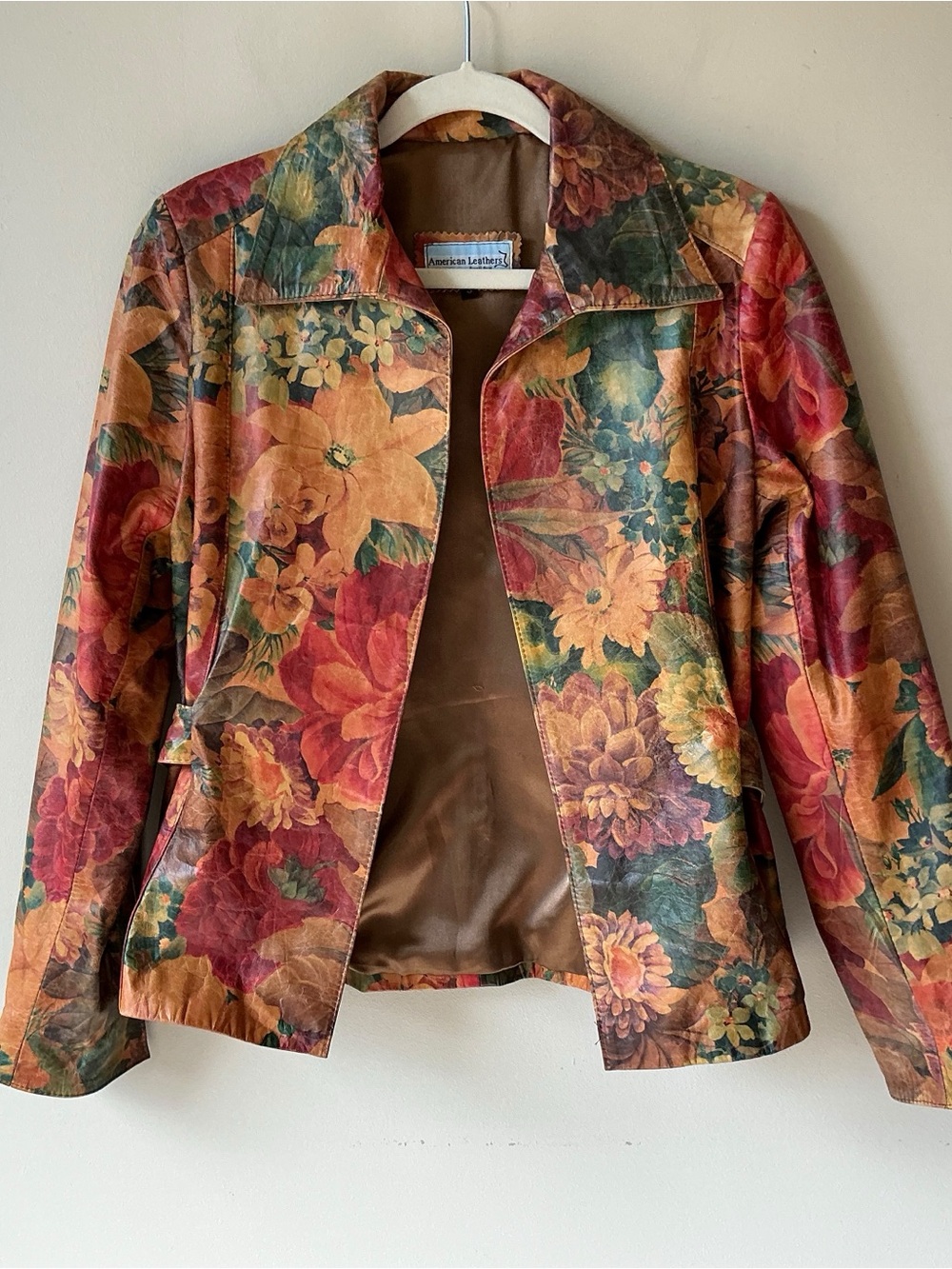 Vintage American Leathers Buenos Aires Floral Leather Jacket Size S - Picture 3 of 13